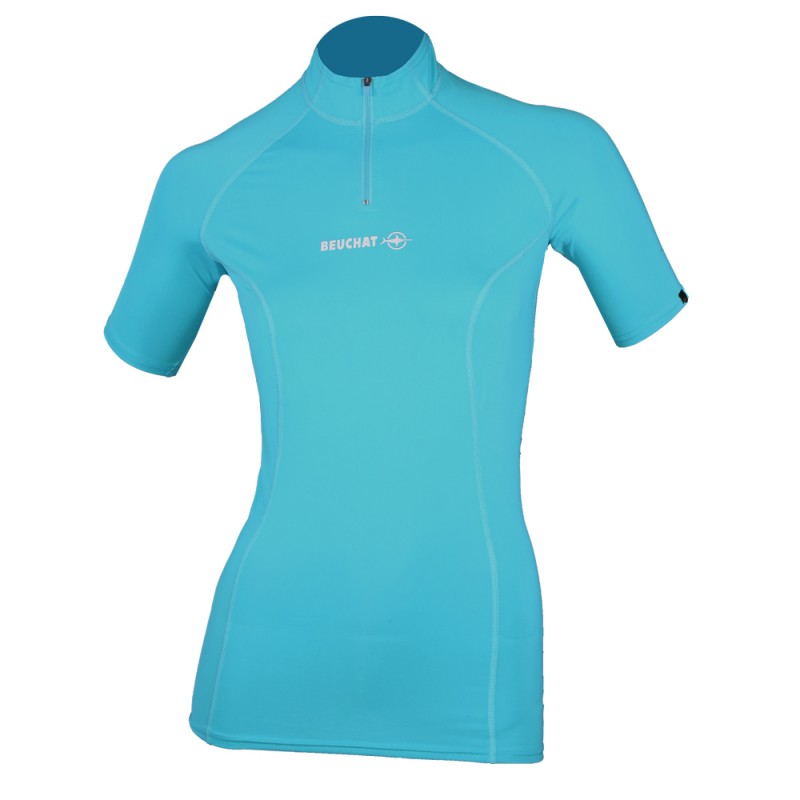 WOMAN ATOLL RASHGUARD LYCRA (UPF 50+)- MANECA SCURTA - ATOLL BLUE