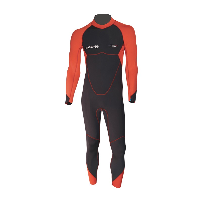 Echipament Snorkeling - Costum de snorkeling - ATOLL MAN 3 MM COSTUM INTREG DIN NEOPREN BACK-ZIP - ROSU CARAMIZIU