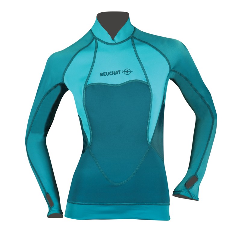 Echipament Snorkeling - Costum de snorkeling - ATOLL WOMAN TOP - NEOPREN - MANECI LYCRA - ATOLL BLUE