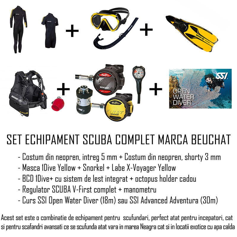 Echipament Scufundari - Echipament Complet - SET ECHIPAMENT SCAFANDRU 1DIVE MAN