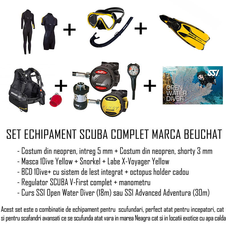 Echipament Scufundari - Vesta compensatoare BCD - SET ECHIPAMENT SCAFANDRU 1DIVE WOMAN