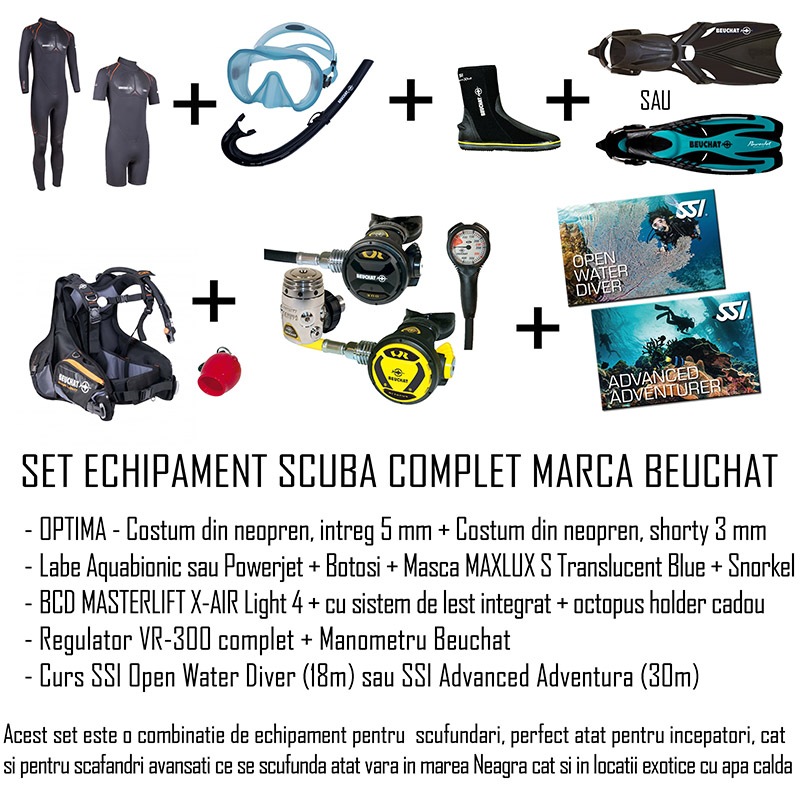 Echipament Scufundari - Vesta compensatoare BCD - SET ECHIPAMENT SCAFANDRU OPTIMA MAN